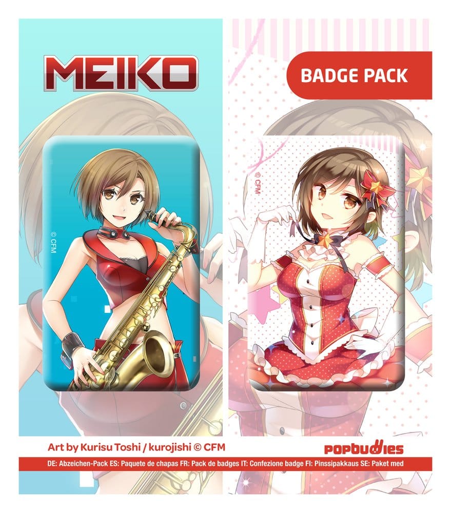 PRE ORDINE - Vocaloid Button 2-Pack Meiko (Art by Kurisu Toshi / kurojishi)