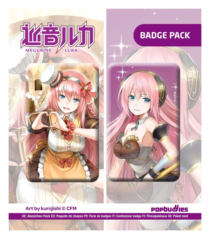 PRE ORDINE - Vocaloid Button 2-Pack Megurine Luka (Art by kurojish)