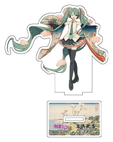 PRE ORDINE - Hatsune Miku x Katsushika Hokusai iXima Die-Cut Acrylic Stand Shinagawa Gotenyama on the Tokaido 10 cm (5)