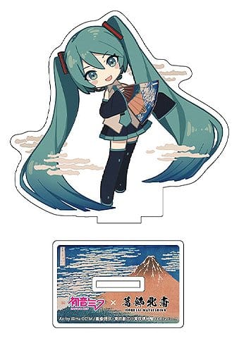 PRE ORDINE - Hatsune Miku x Katsushika Hokusai iXima Die-Cut Acrylic Stand Fine Wind, Clear Morning (Chibi) 10 cm (5)
