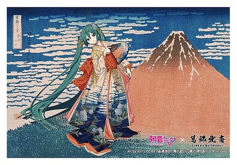 PRE ORDINE - Hatsune Miku x Katsushika Hokusai iXima Postcard Fine Wind, Clear Morning (10)