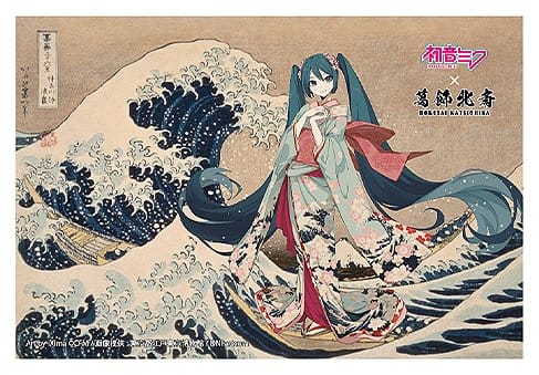 PRE ORDINE - Hatsune Miku x Katsushika Hokusai iXima Postcard The Great Wave off Kanagawa (Kimono) (10)