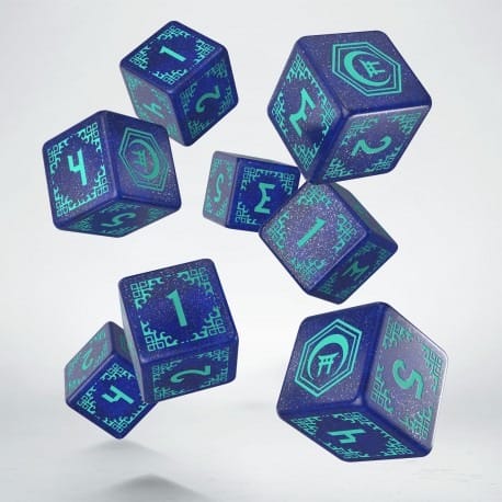 PRE ORDINE - Shadow Scar Dice Set of 8 Essential Blue & Turquoise