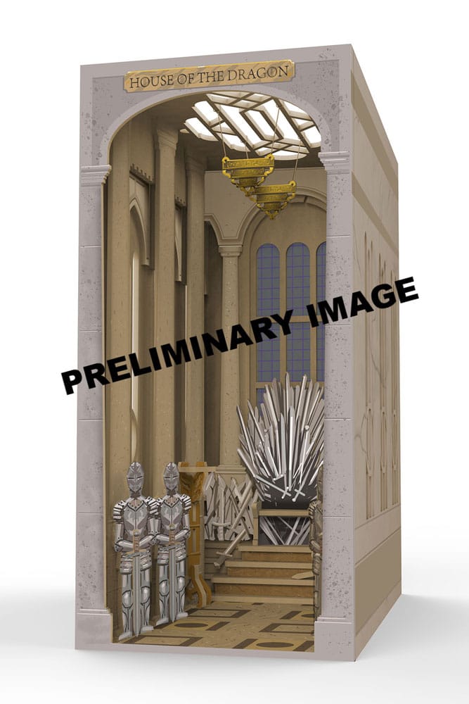 PRE ORDINE - House of the Dragon Tiny Adventures Book Nook Mini Diorama Iron Throne 23 cm