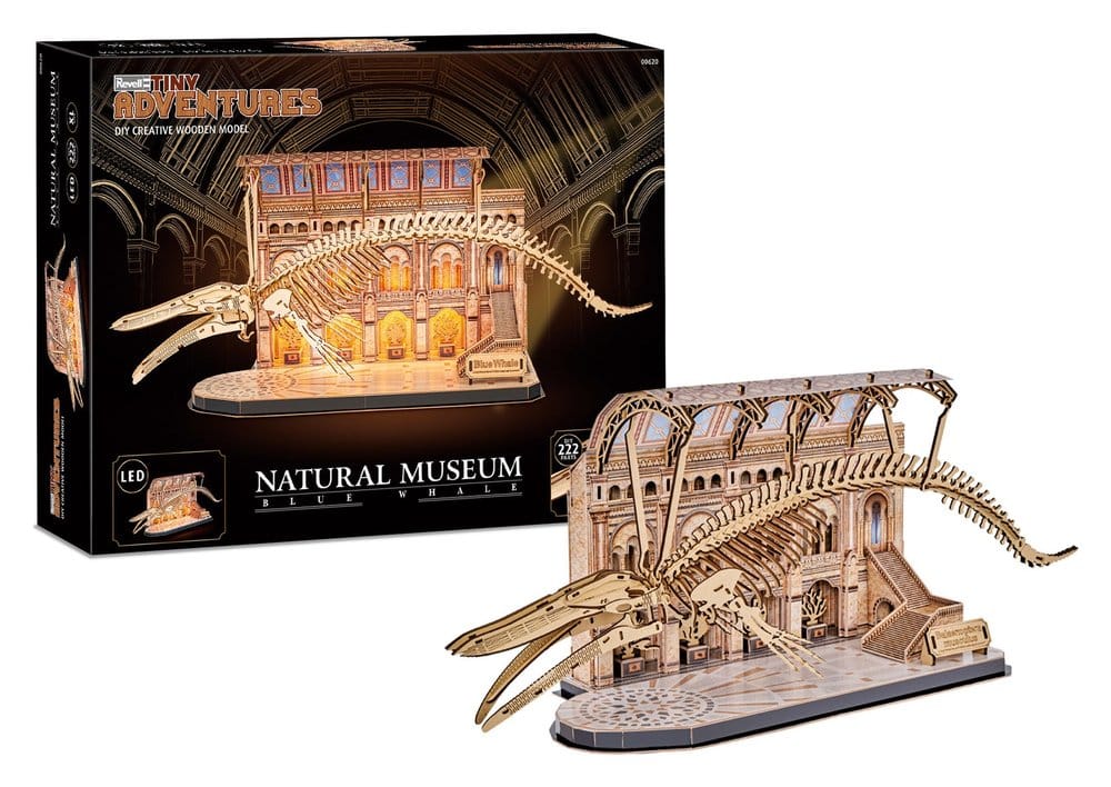 PRE ORDINE - Revell Tiny Adventures Natural Museum 3D Wooden Puzzle Blue Whale 61 cm