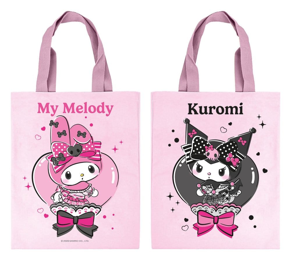 PRE ORDINE - Sanrio Pink Black Party Series Tote Bag My Melody & Kuromi