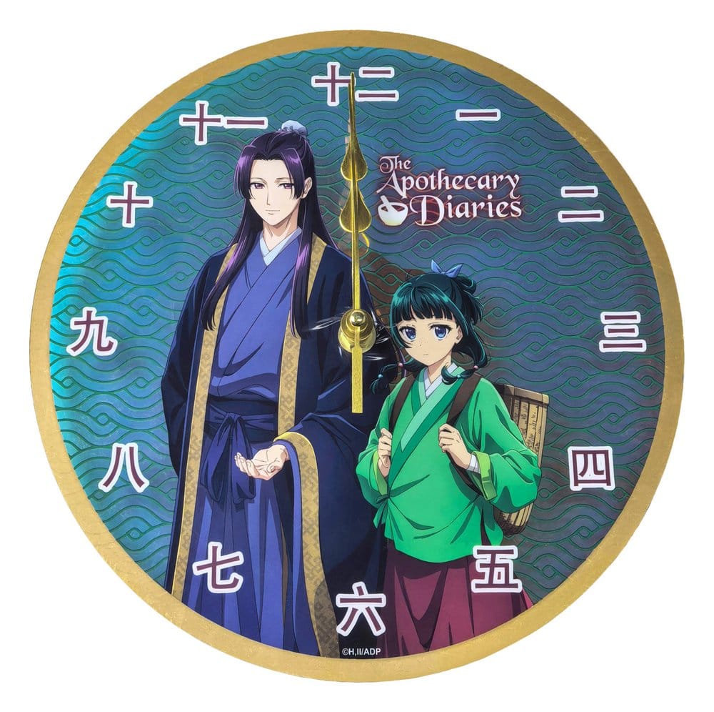 PRE ORDINE - The Apothecary Diaries Acrylic Wall Clock Maomao & Jinshi Holographic 24 x 24 cm