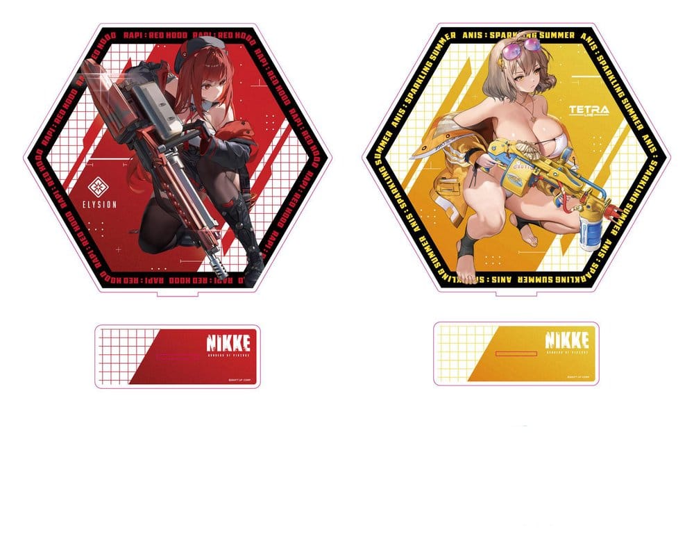 PRE ORDINE - Goddess of Victory: Nikke Acrylic Stand PtZ Double-Sided Rapi: Red Hood/ Anis: Sparkling Summer 25 cm