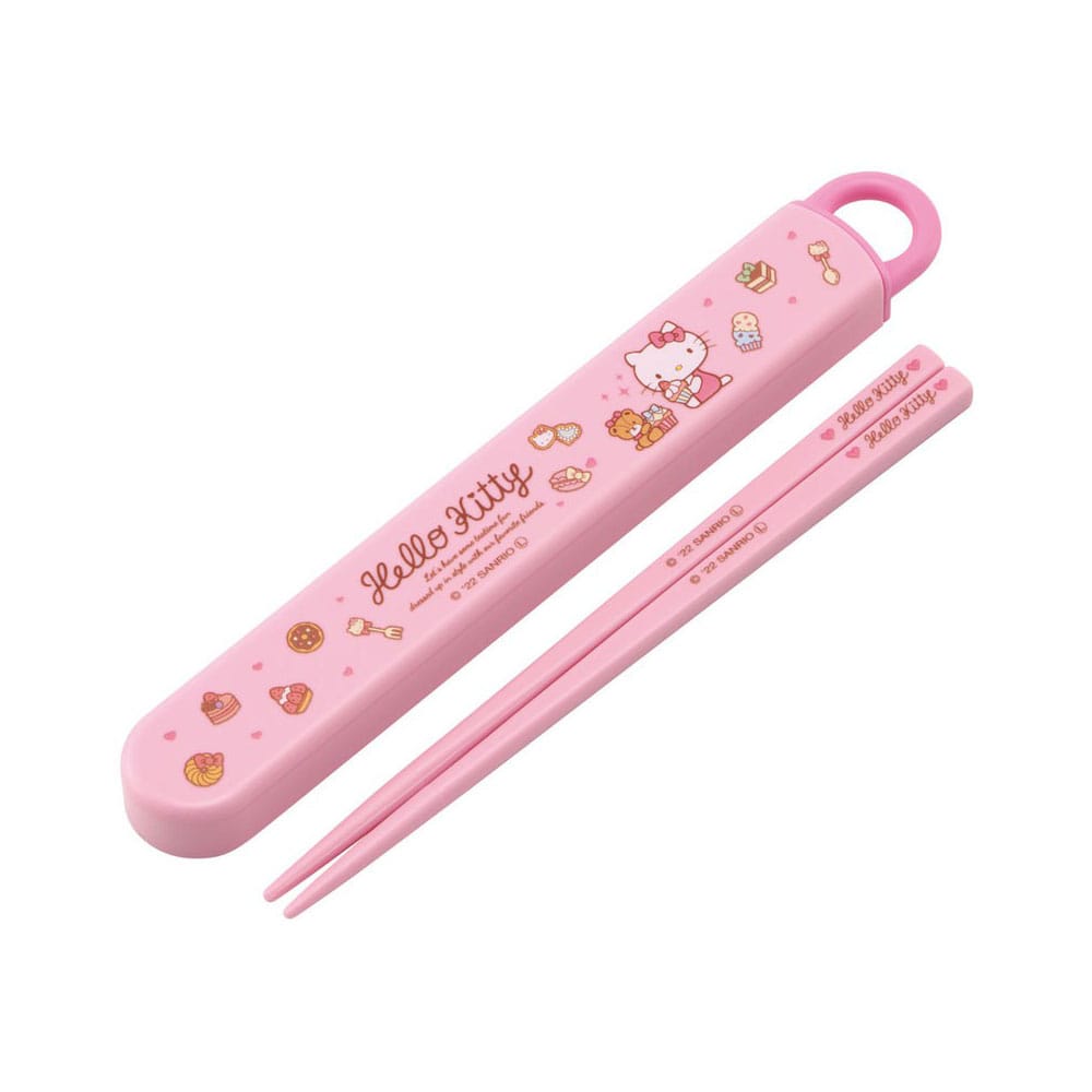 PRE ORDINE - Hello Kitty Chopsticks with Box Sweety pink 16 cm