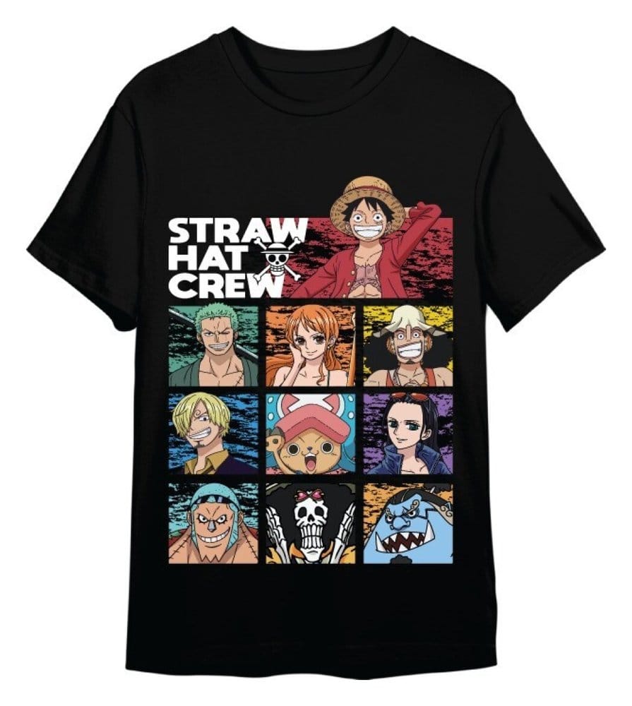 One Piece T-Shirt Straw Hat Crew Black