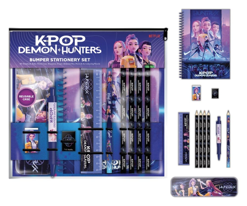 PRE ORDINE - KPop Demon Hunters 12-Piece Stationery Set A4 Bumper