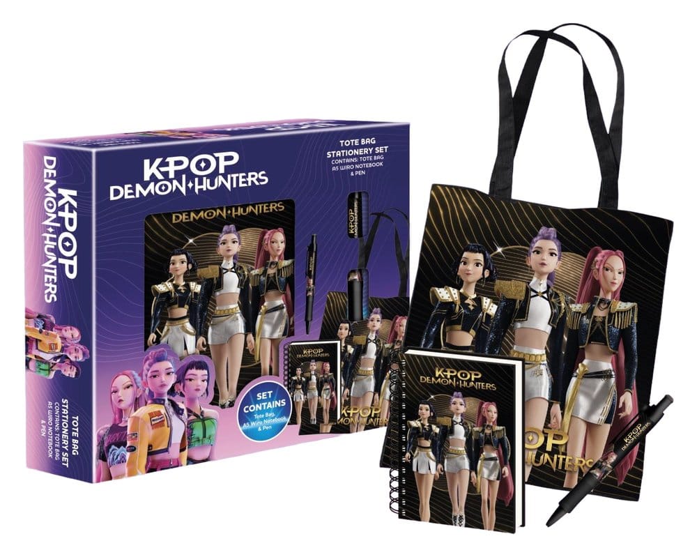 PRE ORDINE - KPop Demon Hunters Tote Bag Stationery Set Golden Display (6)