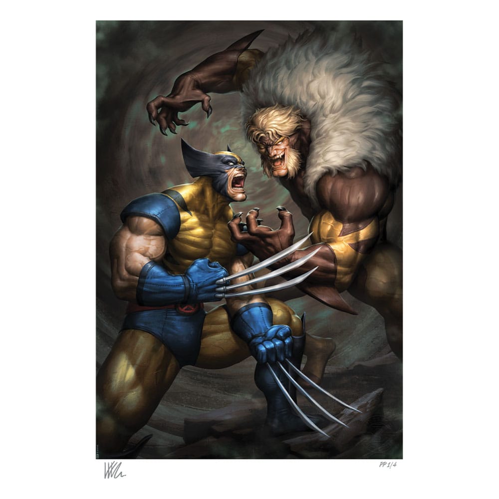 PRE ORDINE - Marvel Art Print Wolverine vs Sabretooth 41 x 61 cm - unframed