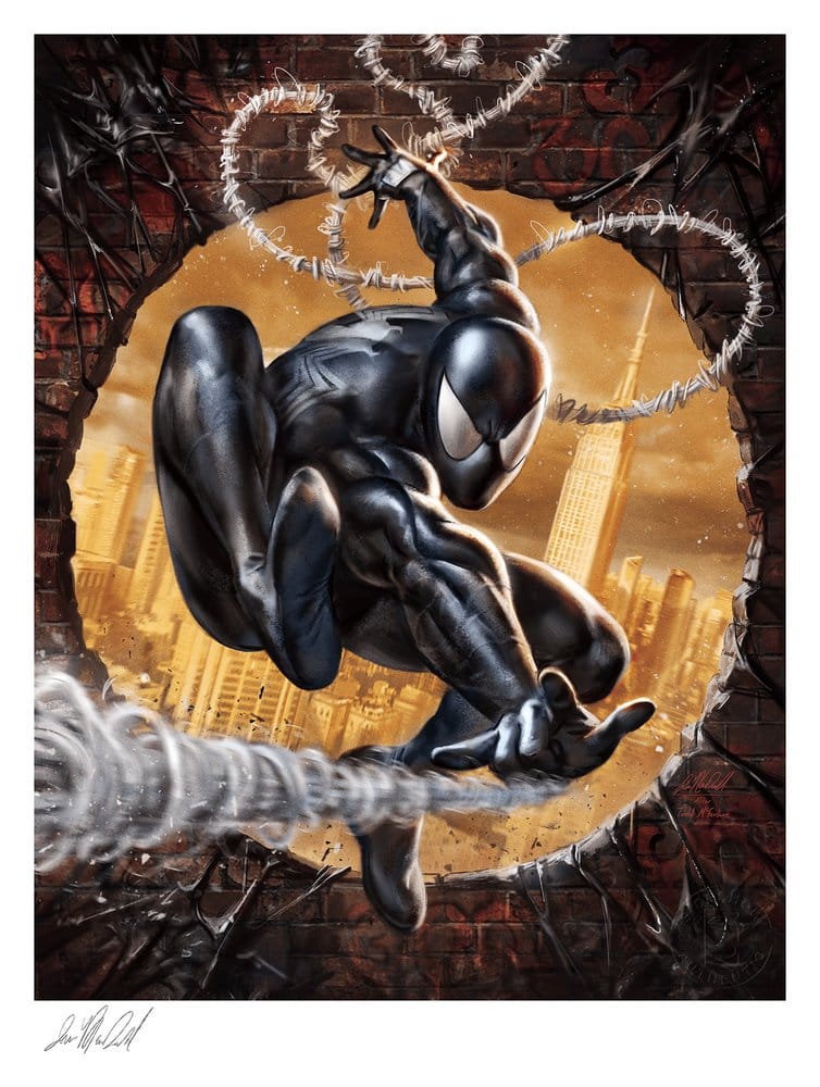 PRE ORDINE - Marvel Fine Art Print The Amazing Spider-Man #300 Tribute (Black High-Gloss Variant) 41 x 61 cm - unframed