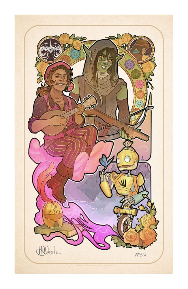 PRE ORDINE - Critical Role Art Print Sam Riegel: 10th Anniversary Art Nouveau Illustrations 46 x 28 cm - unframed