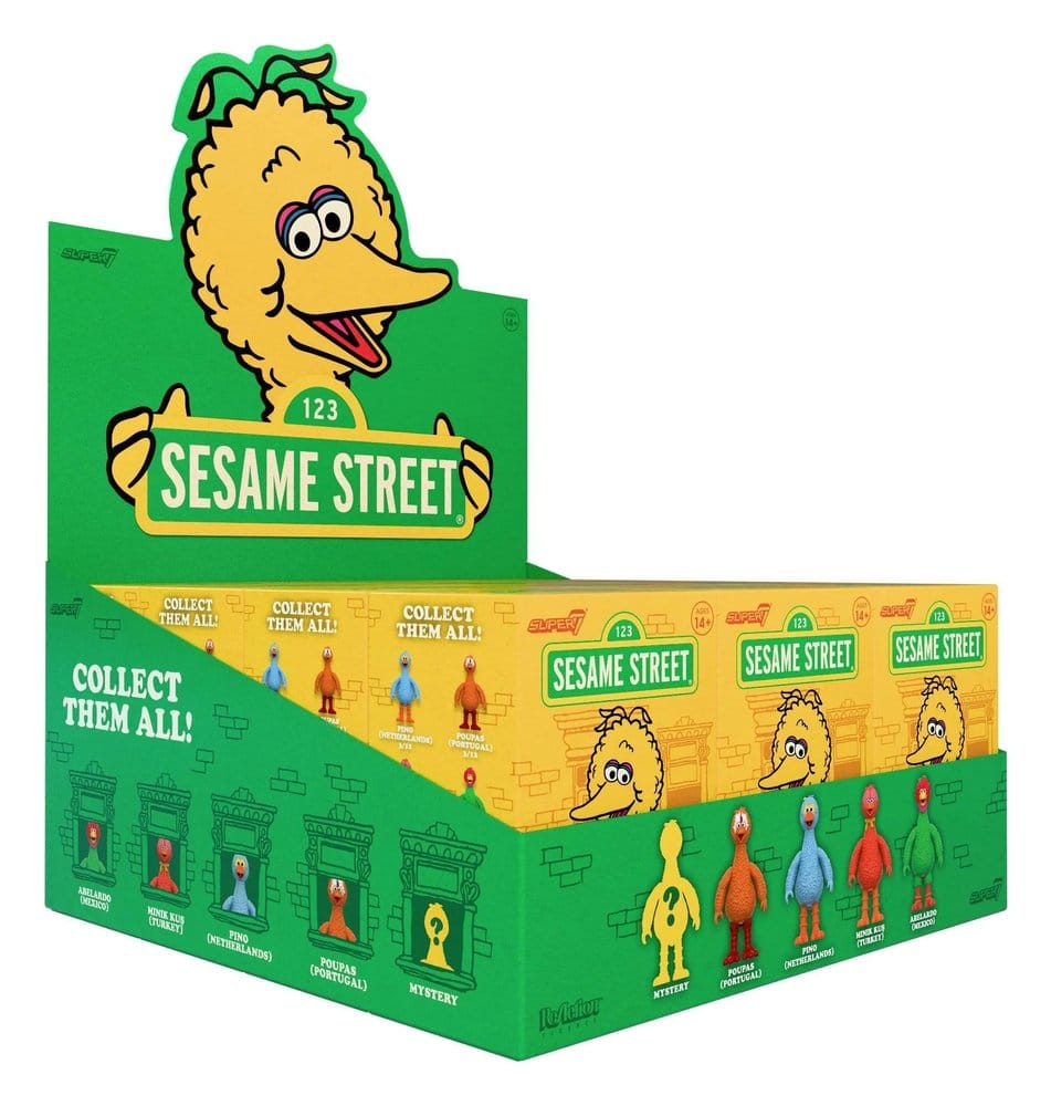 PRE ORDINE - Sesame Street (Big Birds from Around the World) Action Figure Blind Box Wave 5 Display (12)