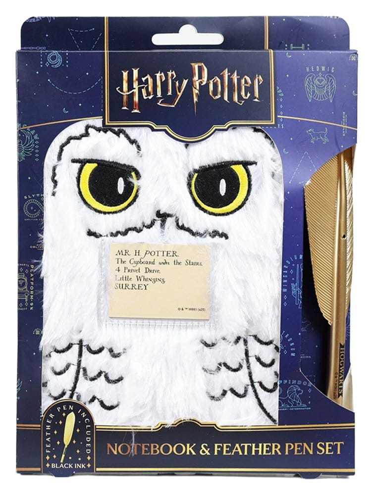 PRE ORDINE - Harry Potter Plush Notebook Set with Pen Hedwig Magical Locations