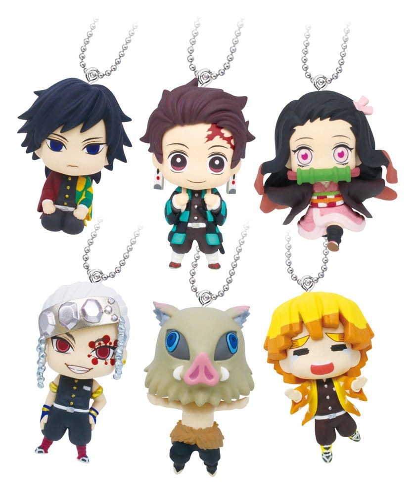 PRE ORDINE - Demon Slayer: Kimetsu no Yaiba Swing Danglers Keychains 3 cm Mystery Capsule Display (12)