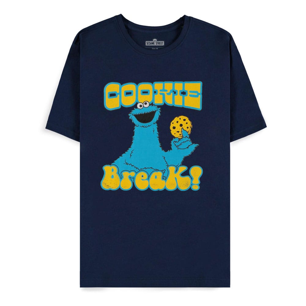 Sesame Street T-Shirt Cookie Monster Navy Cookie Break Size XL