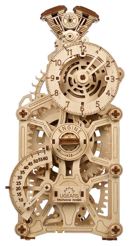 PRE ORDINE - Ugears 3D Wooden Puzzle Engine Clock