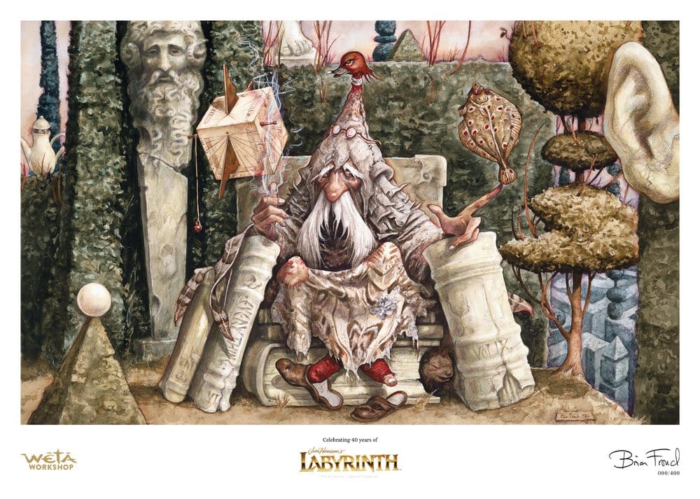 PRE ORDINE - Labyrinth (1986) Printed Art Wiseman of the Labyrinth Limited Edition 30 cm