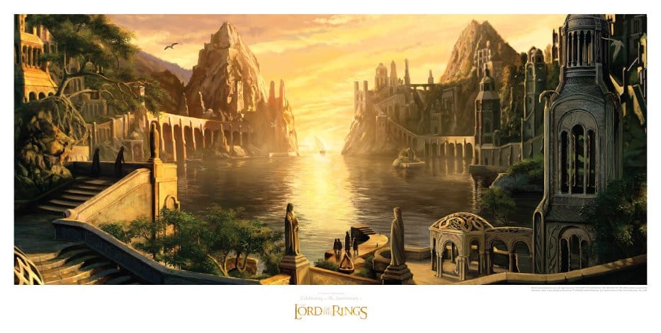 PRE ORDINE - Lord of the Rings Art Print The Grey Havens 59 x 30 cm
