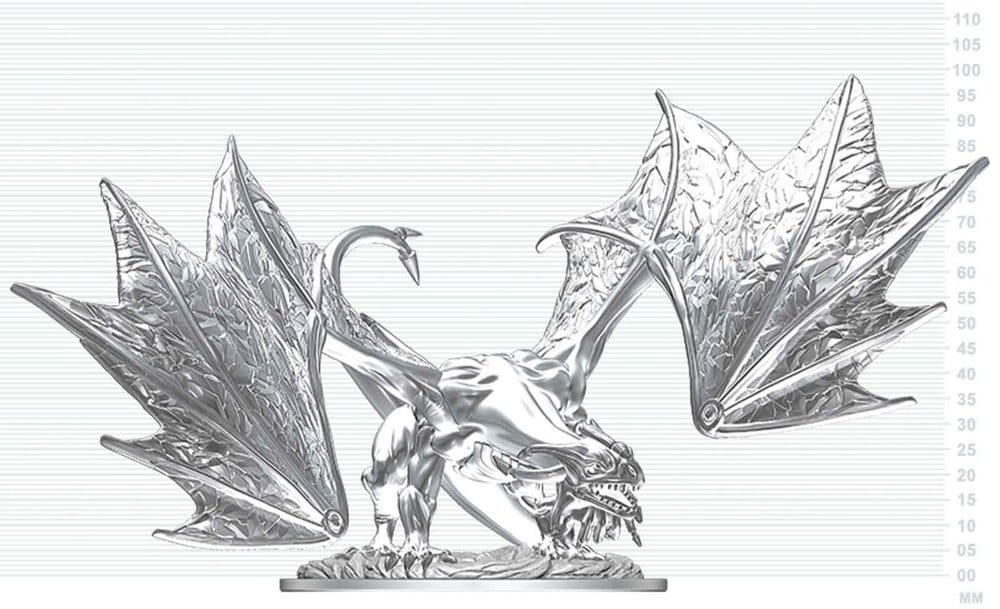 PRE ORDINE - Dungeons & Dragons Nolzur's Marvelous Miniatures Unpainted Miniature Young Sapphire Dragon 20 cm