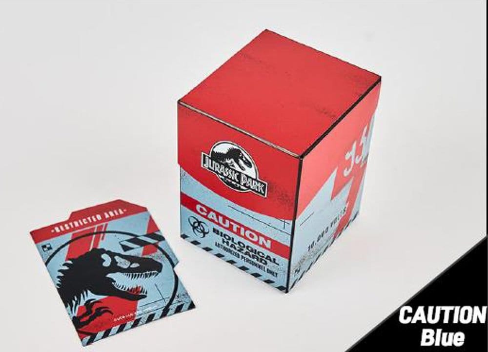 PRE ORDINE - Jurassic Park TCG Deck Case Caution Blue 10 cm