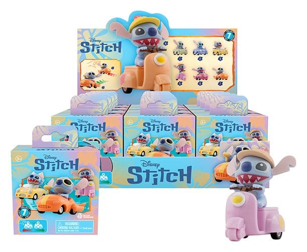 PRE ORDINE - Disney Zoom Hero Pullback Vehicles with Figures Lilo & Stitch Series 2 Blind Box Display (12)